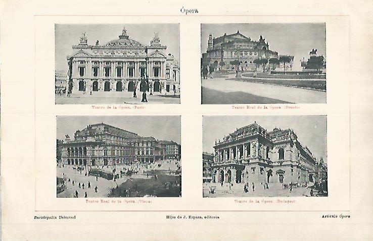 LAMINA ESPASA 26081: Opera de Paris de Dresde de Viena y de Budapest
