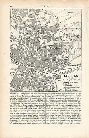 LAMINA ESPASA 26083: Plano de Lincoln Inglaterra
