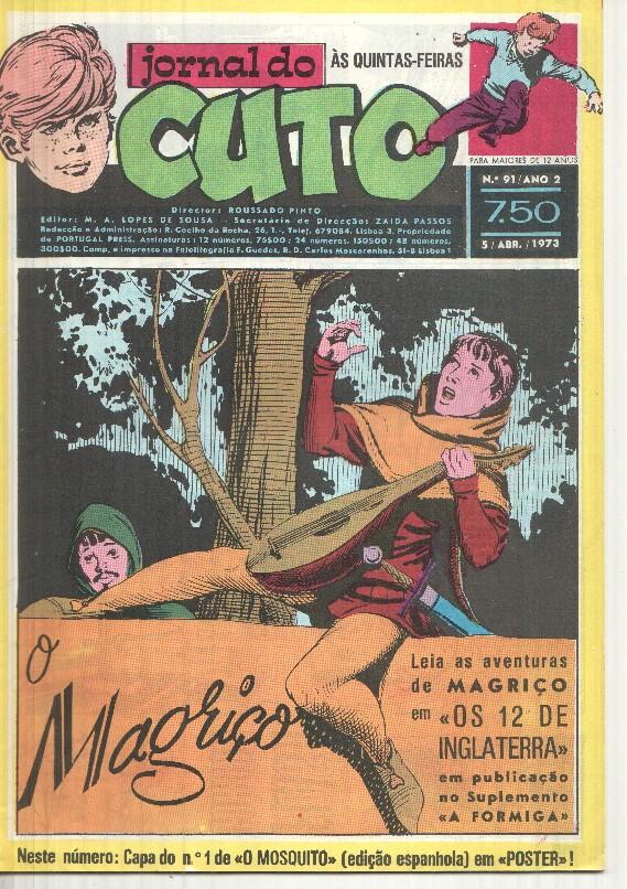 Jornal do Cuto numero 091: Cuto, Falcao Negro, Kangaroo Kid,. Pistol Jim, flash Gordon, Tarzan, Los dragones del tibet de Eemilio Freixas, 