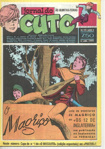 Jornal do Cuto numero 091: Cuto, Falcao Negro, Kangaroo Kid,. Pistol Jim, flash Gordon, Tarzan, Los dragones del tibet de Eemilio Freixas, 