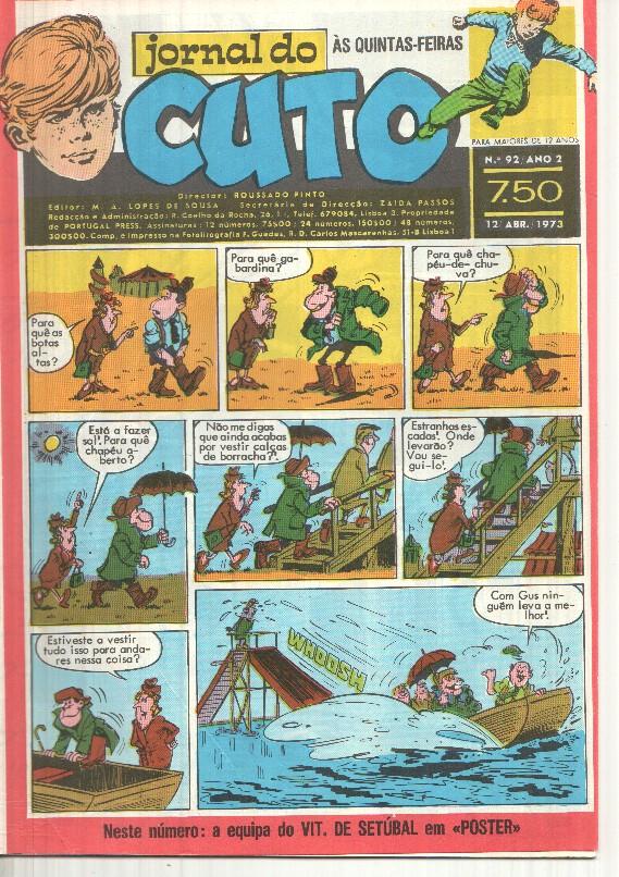 Jornal do Cuto numero 092: Cuto, Falcao Negro, Kangaroo Kid,. Pistol Jim, flash Gordon, Tarzan, Los dragones del tibet de Eemilio Freixas, 