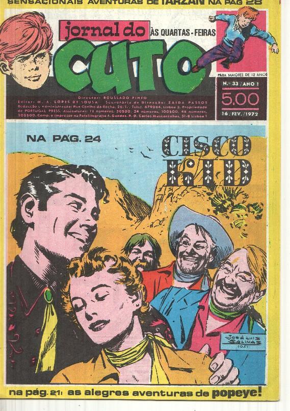 Jornal do Cuto numero 033: Flash Gordon, Jesus Blasco, Billy O Botas, Cuto, Tomahaw Tom, articulo sobre victor Peon