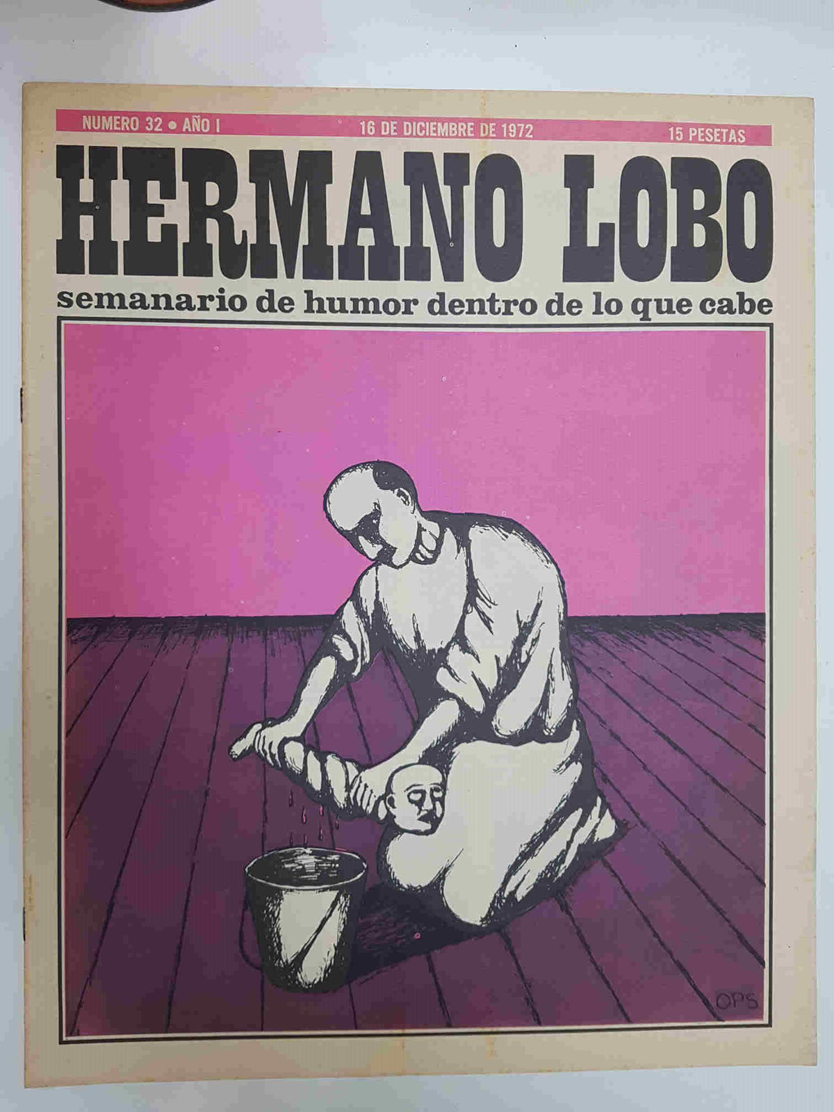 Hermano Lobo numero  032: portada de Ops (obsequio 5 postales 