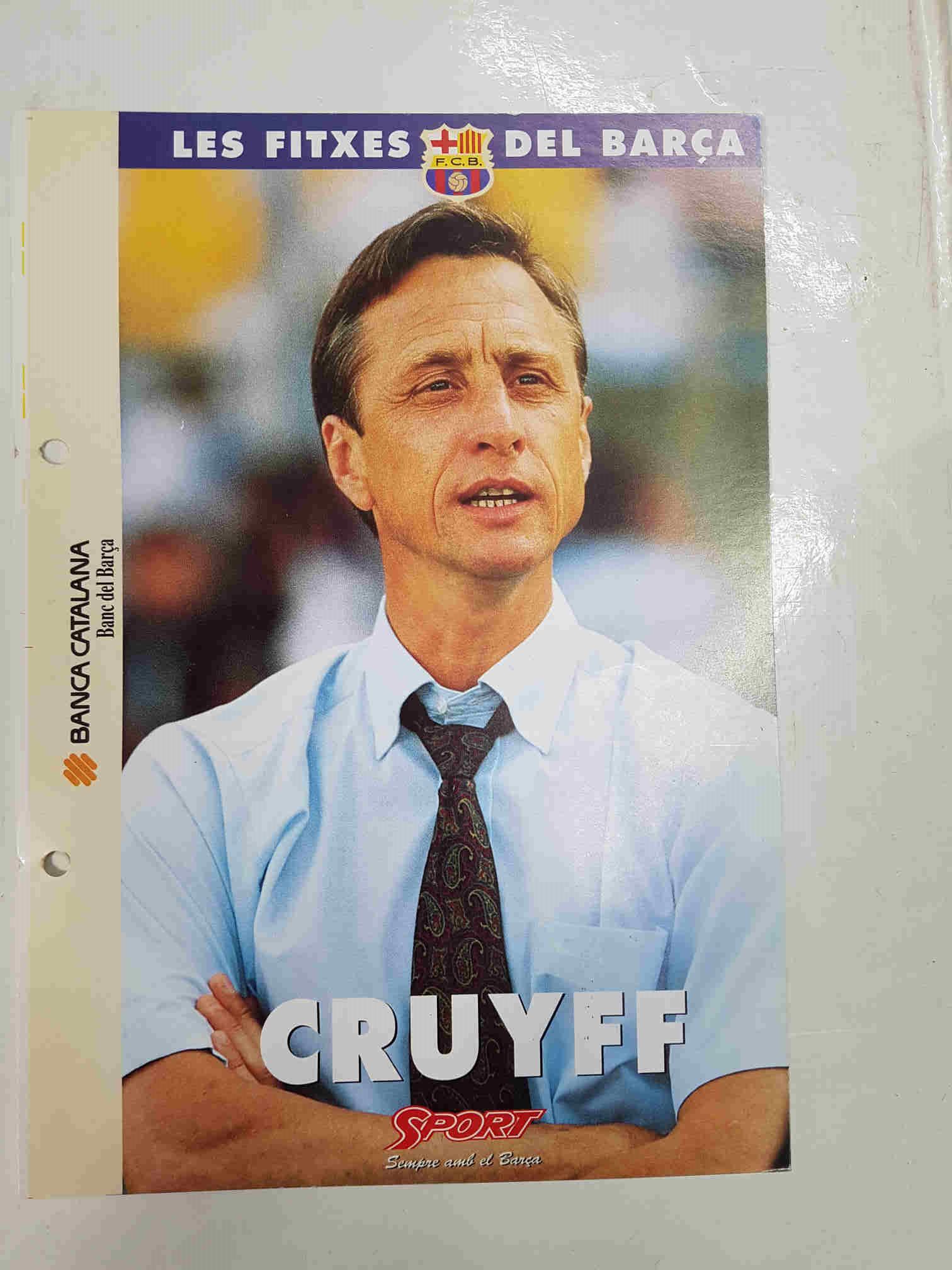 Cruyff: Ficha perteneciente a Les fitxes del barça del diario Sport  