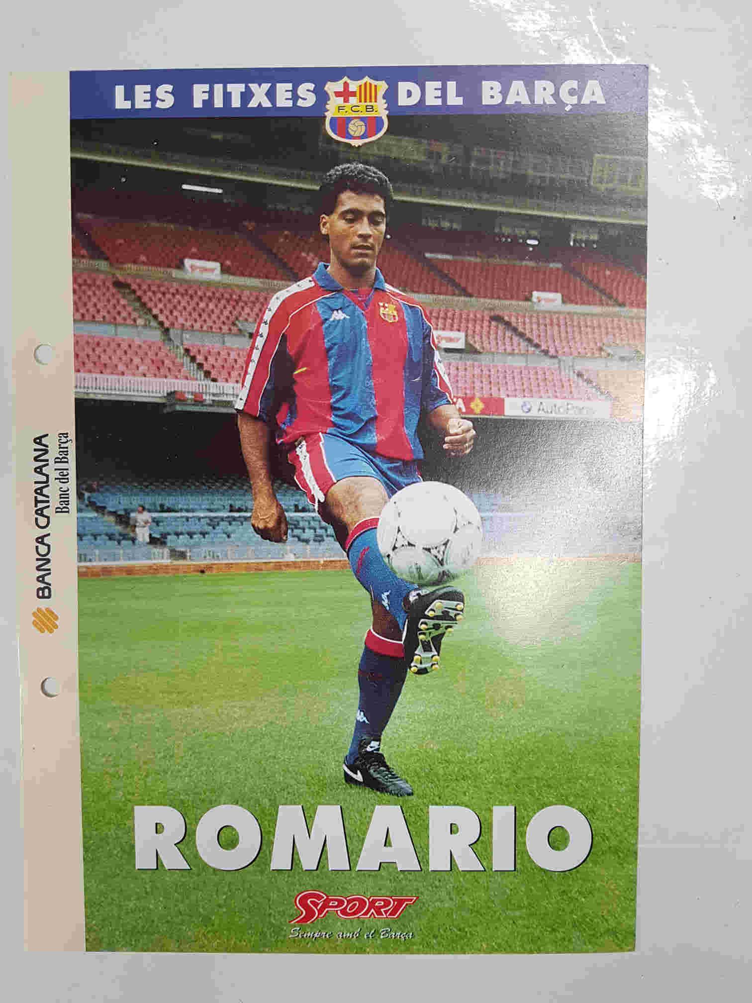 Romario: Ficha perteneciente a Les fitxes del barça del diario Sport - 