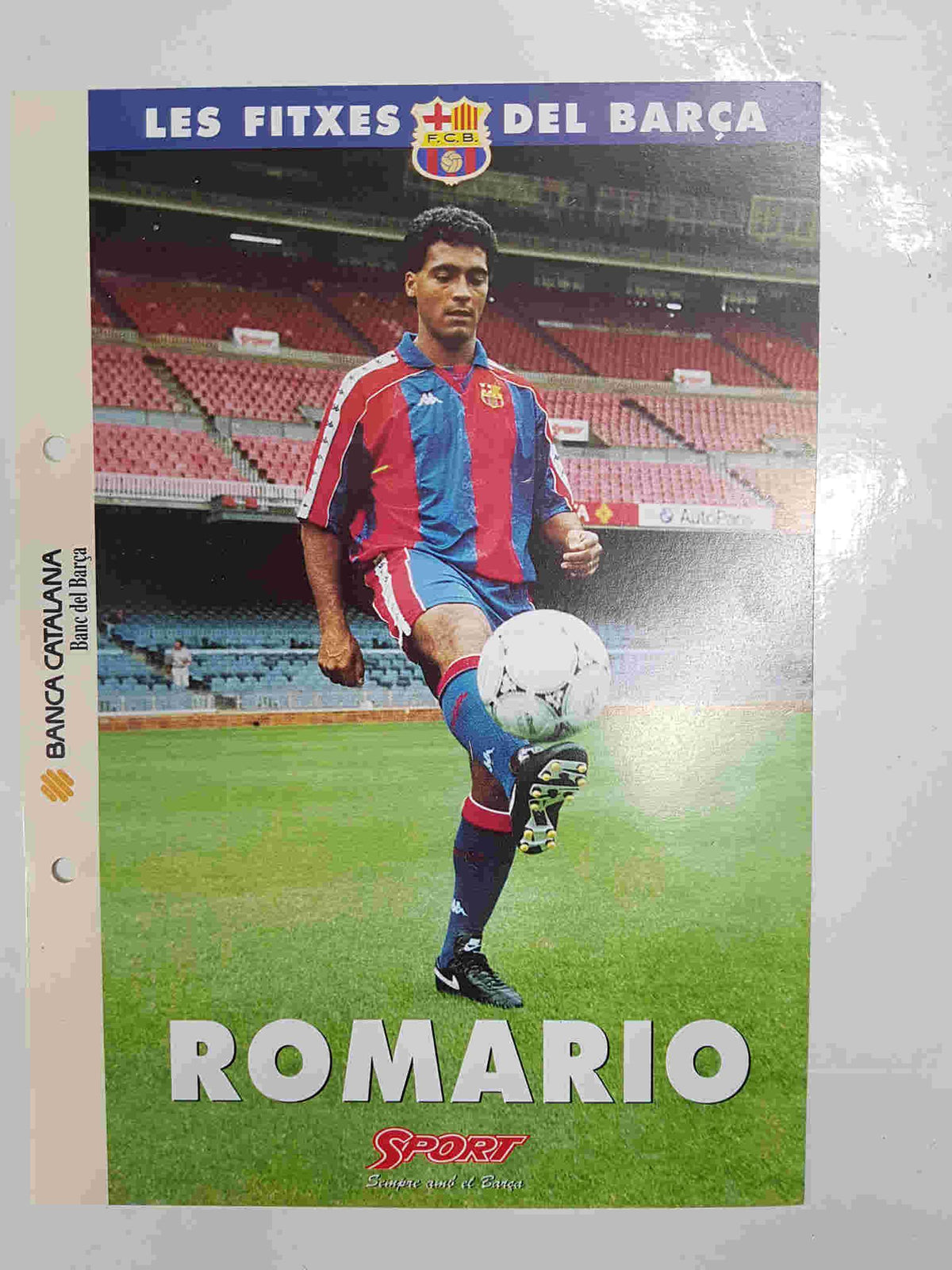 Romario: Ficha perteneciente a Les fitxes del barça del diario Sport - 