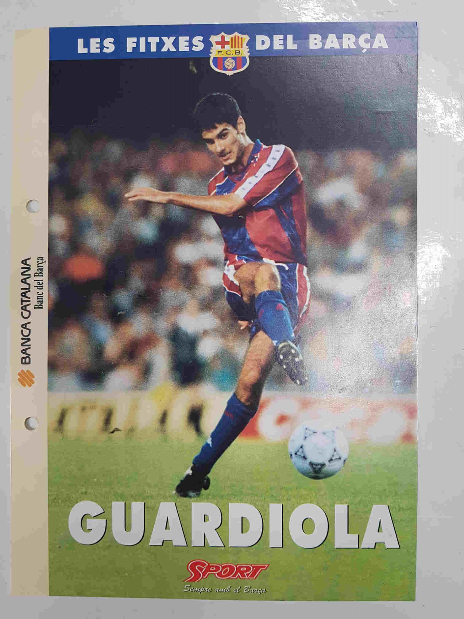 Guardiola: Ficha perteneciente a Les fitxes del barça del diario Sport  