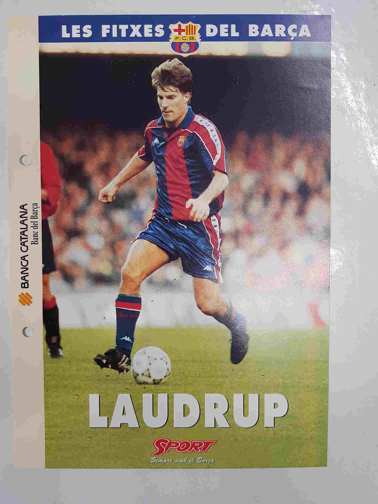 Laudrup: Ficha perteneciente a Les fitxes del barça del diario Sport - 