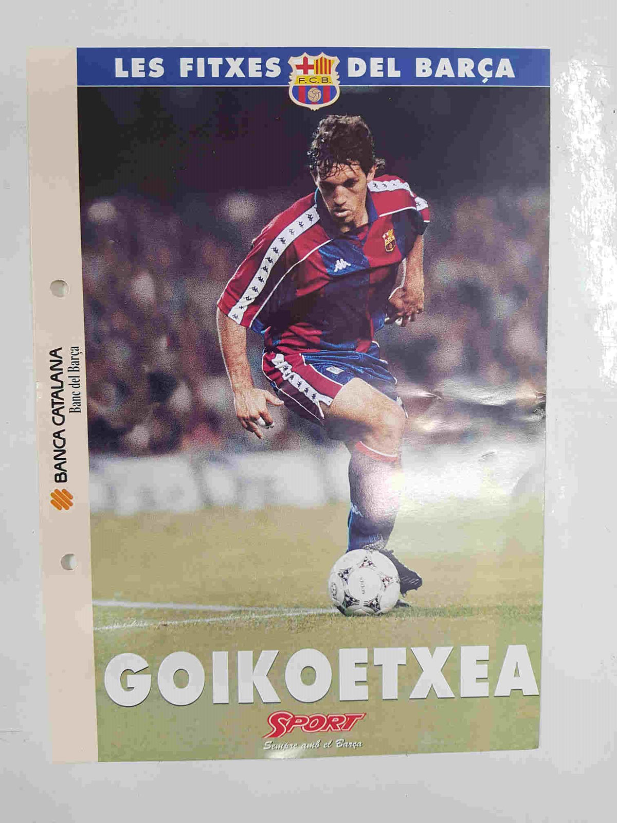 Goikoetxea: Ficha perteneciente a Les fitxes del barça del diario Sport  