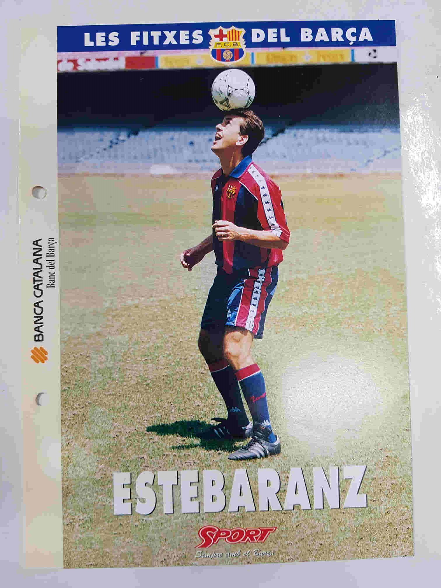 Estebaranz: Ficha perteneciente a Les fitxes del barça del diario Sport - 