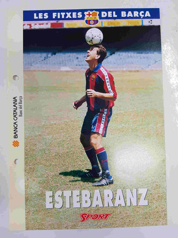 Estebaranz: Ficha perteneciente a Les fitxes del barça del diario Sport - 