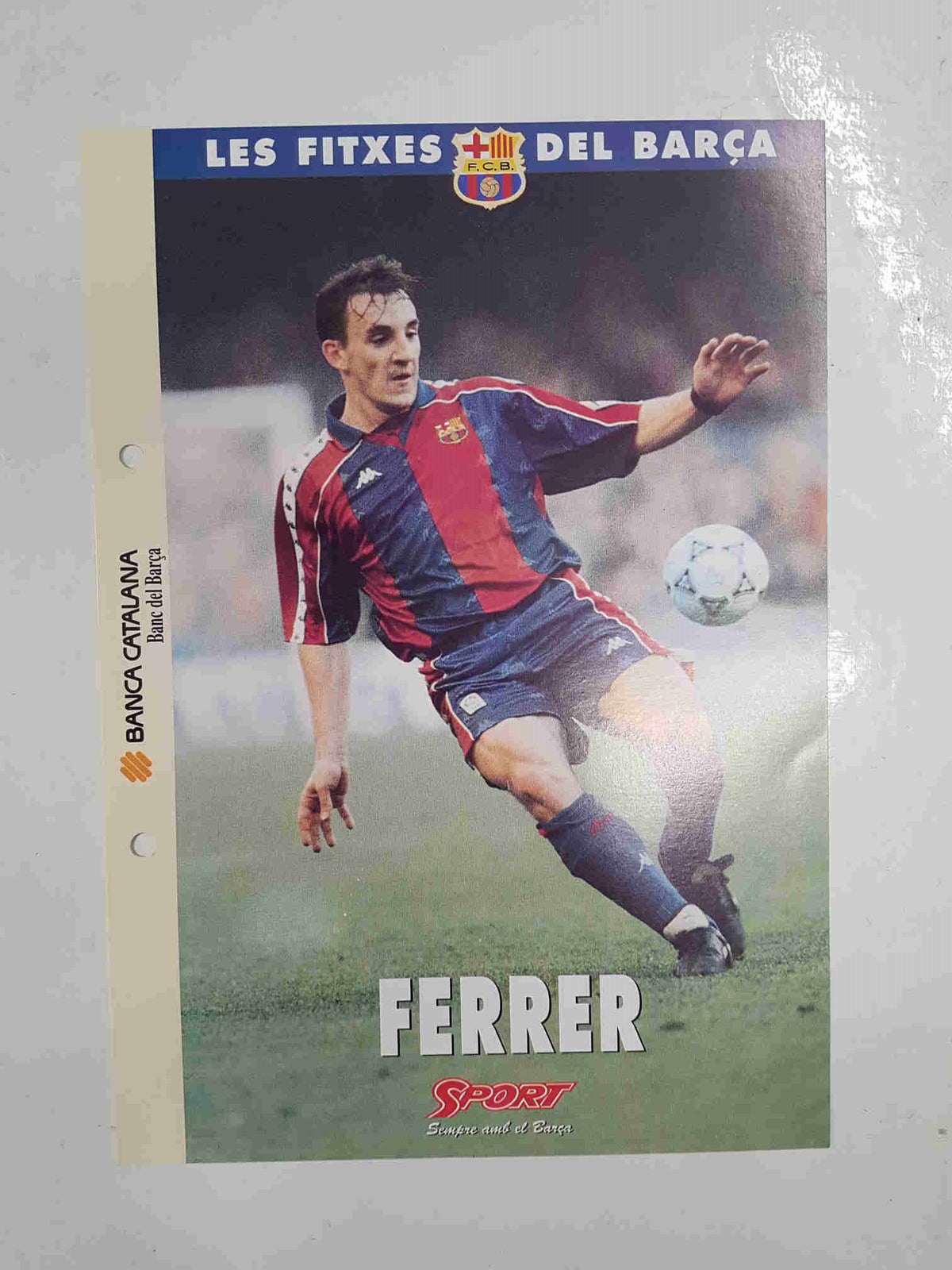Ferrer: Ficha perteneciente a Les fitxes del barça del diario Sport  