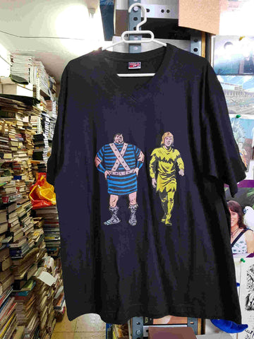 Camiseta negra de Crispin y Goliath. Talla XXL