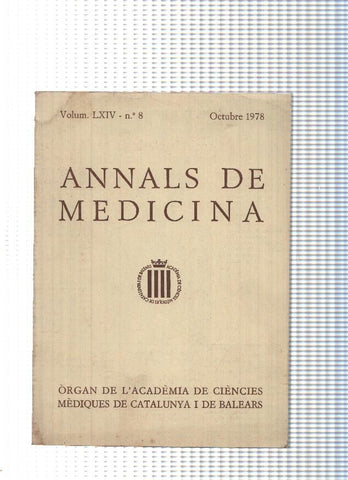 Annals de medicina, volum LXIV num. 08, octubre 1978