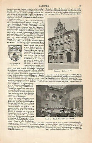 LAMINA ESPASA Alemania 539: Vistas de Hannover Alemania