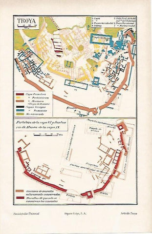 LAMINA ESPASA 915: Mapa de Troya