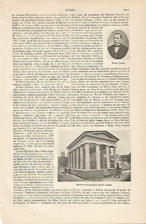 LAMINA ESPASA 6292: Mausoleo de Benito Juarez