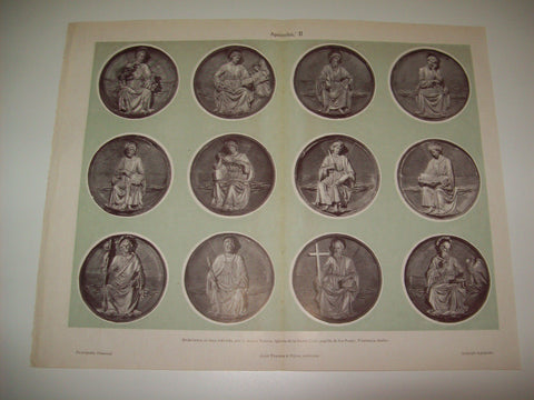 LAMINA ESPASA 7070: Medallones de los 12 apostoles. Capilla de los Pizzi Florencia