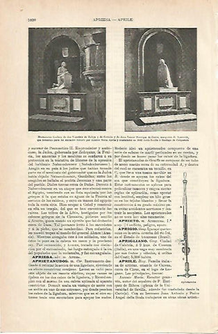 LAMINA ESPASA 7073: Sepulcros de los Marqueses de Ayamonte en Santiago de Compostela