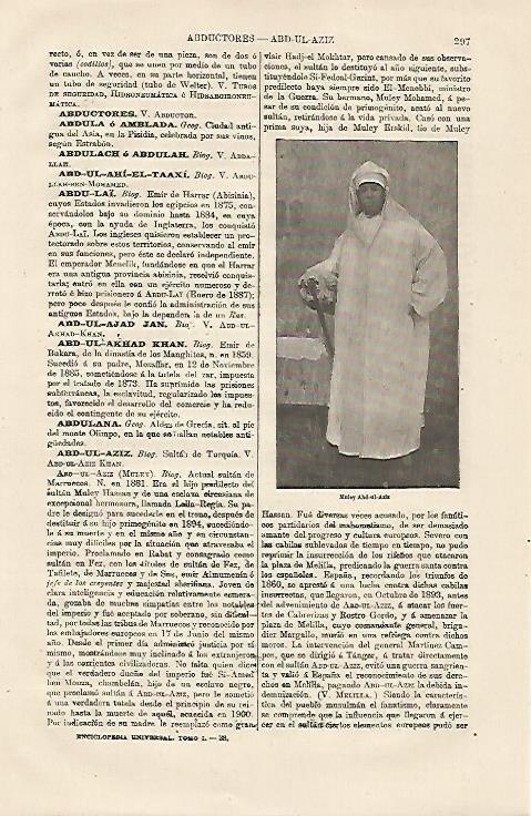 LAMINA ESPASA 13139: Muley Abd-ul-Aziz de Marruecos