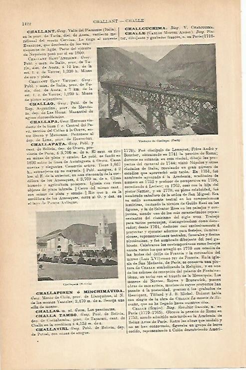LAMINA ESPASA 14415: Viaducto de Challapa Peru