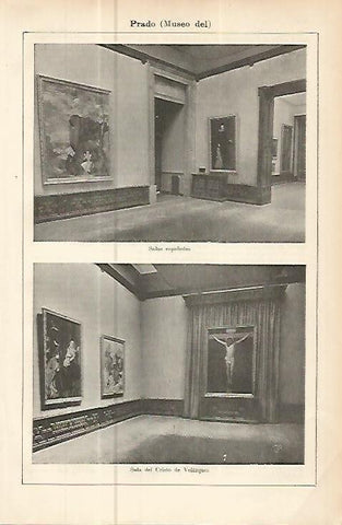 LAMINA ESPASA 10636: Salas españolas y Sala del Cristo de Velazquez del Museo del Prado