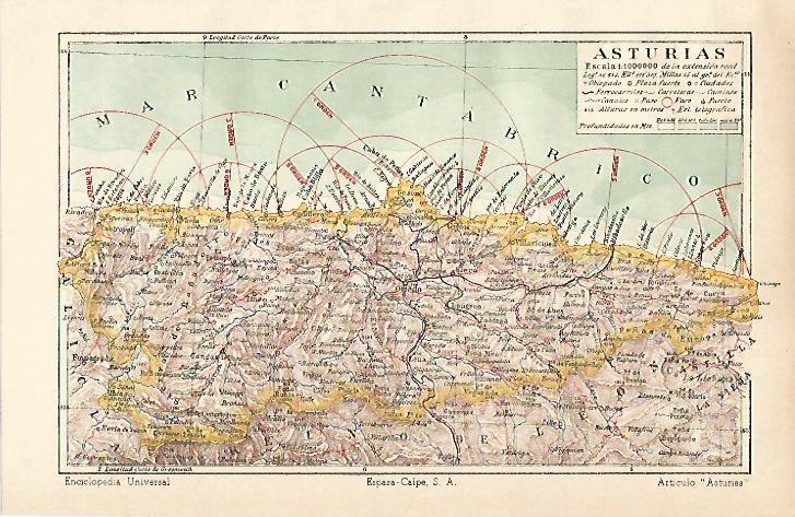 LAMINA ESPASA 12927: Mapa de Asturias