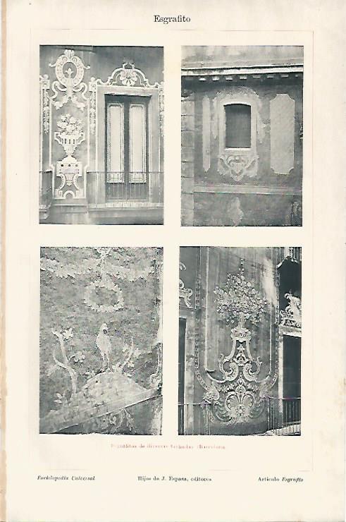 LAMINA ESPASA 18973: Esgrafitos en fachadas de Barcelona