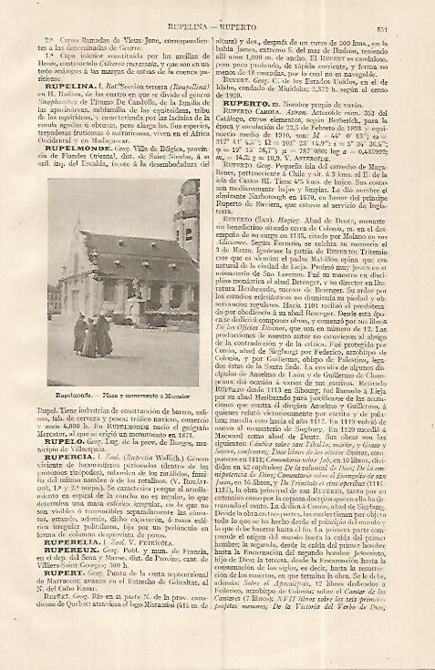 LAMINA ESPASA 19362: Plaza en Rupelmonde Belgica