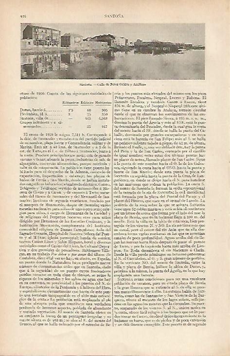 LAMINA ESPASA 19497: Calle de Perez Galdos en Santoña