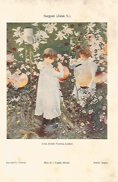 LAMINA ESPASA 19545: Lirios por J. S. Sargent