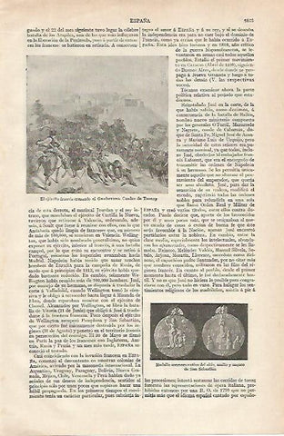 LAMINA ESPASA 19975: El ejercito frances cruzando el Guadarrama por Taunay