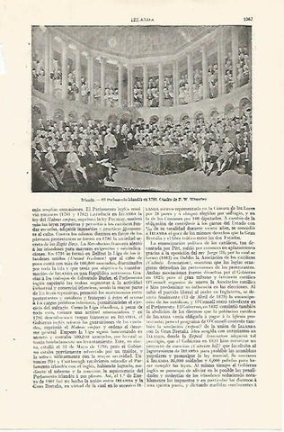 LAMINA ESPASA 20840: Parlamento de Irlanda en 1780 por Weatley