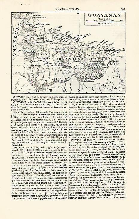 LAMINA ESPASA 21515: Mapa de Guayanas