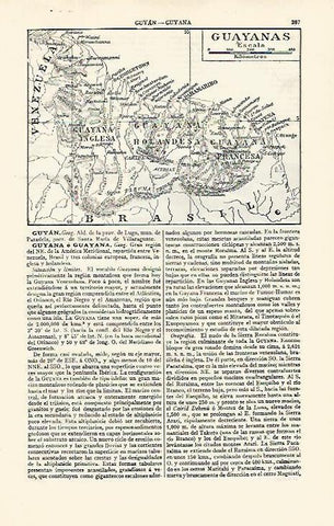 LAMINA ESPASA 21515: Mapa de Guayanas