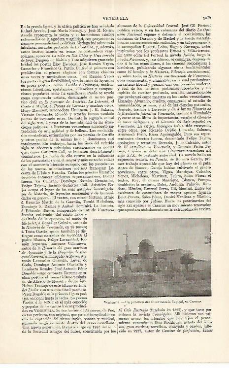 LAMINA ESPASA 17500: Observatorio Cagigal en Caracas Venezuela