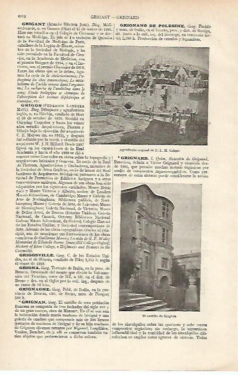LAMINA ESPASA 16188: Aguafuerte de L.M. Griggss