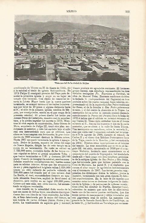 LAMINA ESPASA 11558: Vista parcial de la ciudad de Mexico