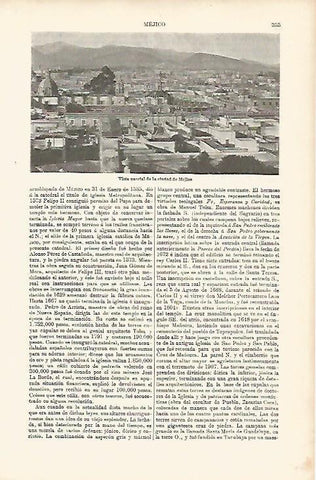 LAMINA ESPASA 11558: Vista parcial de la ciudad de Mexico
