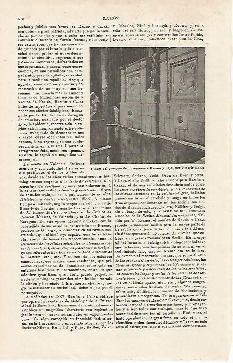 LAMINA ESPASA 15943: Dibujo delproyecto del monumento a Ramon y Cajal