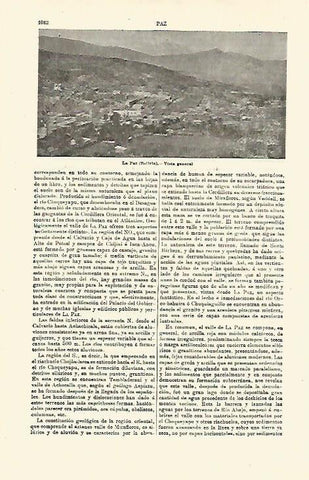 LAMINA ESPASA 23874: Vista de La Paz en Bolivia