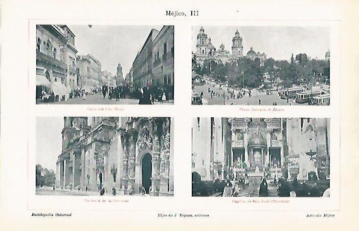 LAMINA ESPASA 11555: Plazas y calles de la ciudad de Mexico