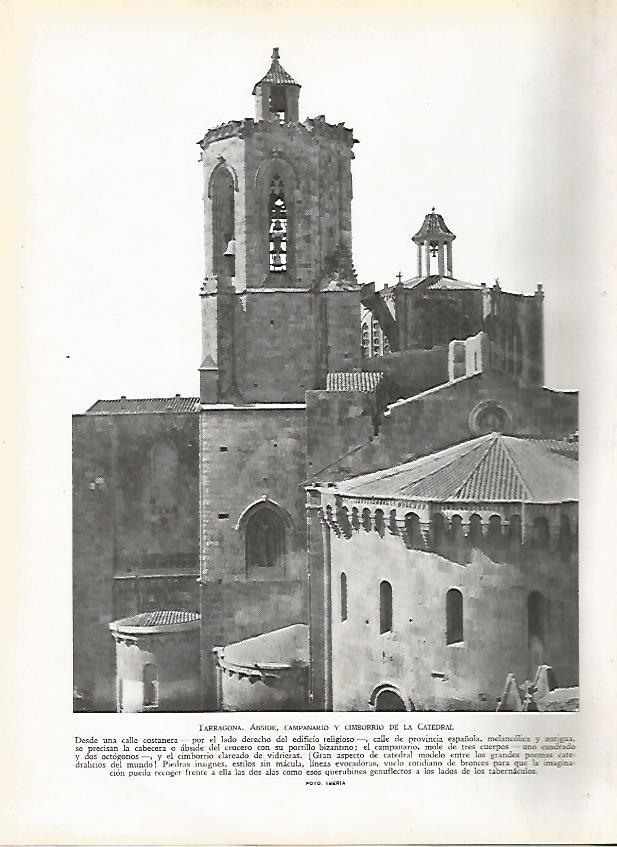 LAMINA 9360: Tarragona: Abside campanario y cimborrio de la Catedral