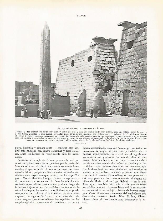 LAMINA 9383: Luxor: Pilono de entrada y obelisco