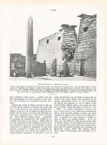 LAMINA 9383: Luxor: Pilono de entrada y obelisco