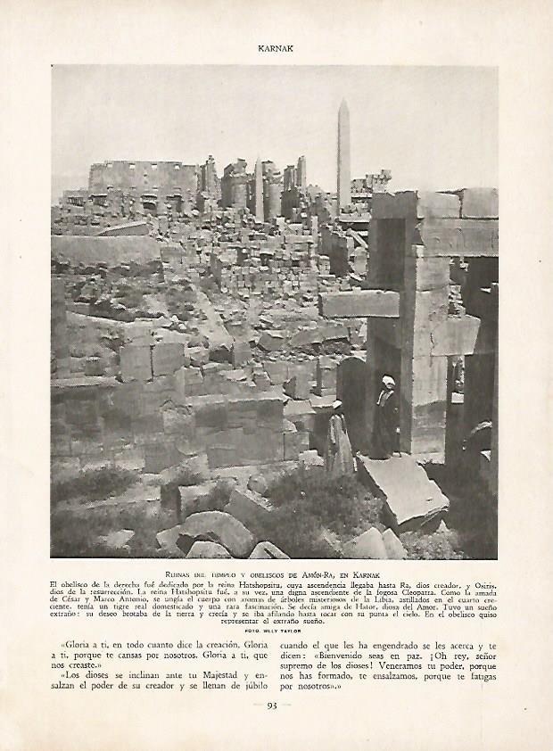 LAMINA 9408: Karnak: Ruinas del templo y obeliscos de Amon Ra