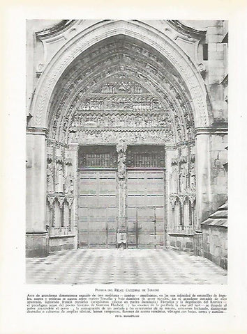 LAMINA 9426: Toledo: Puerta del Reloj de la Catedral