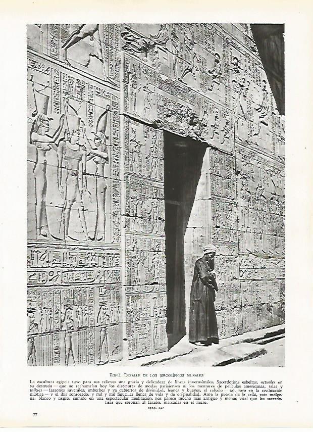 LAMINA 9465: Edfu: Jeroglificos murales