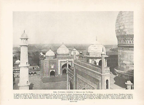 LAMINA 9497: Agra: Minaretes y terrazas del Taj Mahal