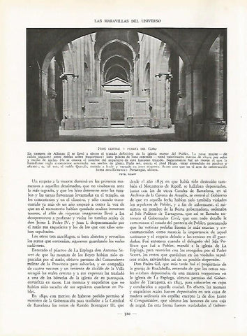 LAMINA 9525: Monasterio de Poblet: Nave central y Puerta del Coro